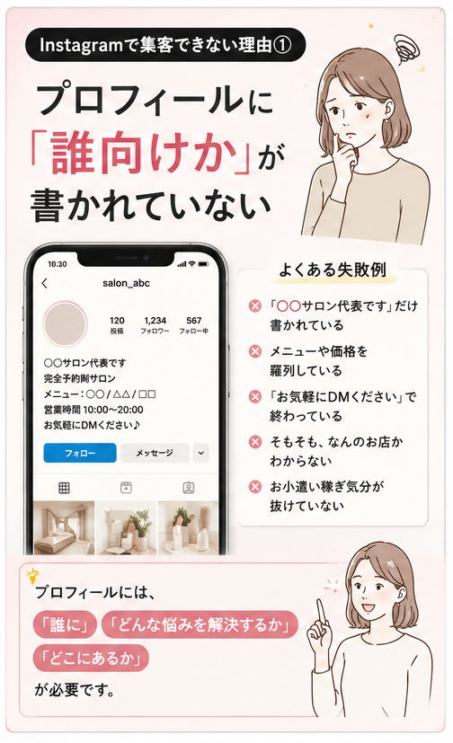 Instagramで集客できない理由3つ｜プロフィールから見直す方法