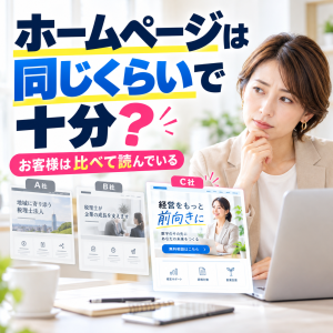 ホームページ比較に悩む女性